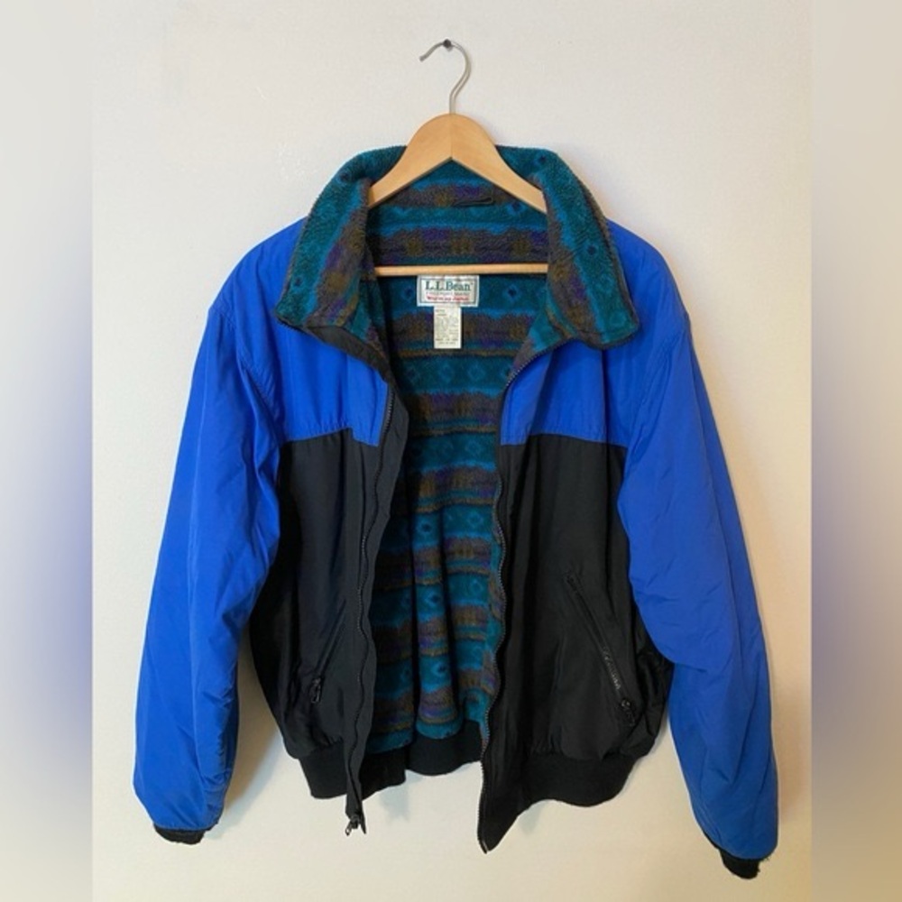 LL Bean Vintage Aztec Warm up Jacket